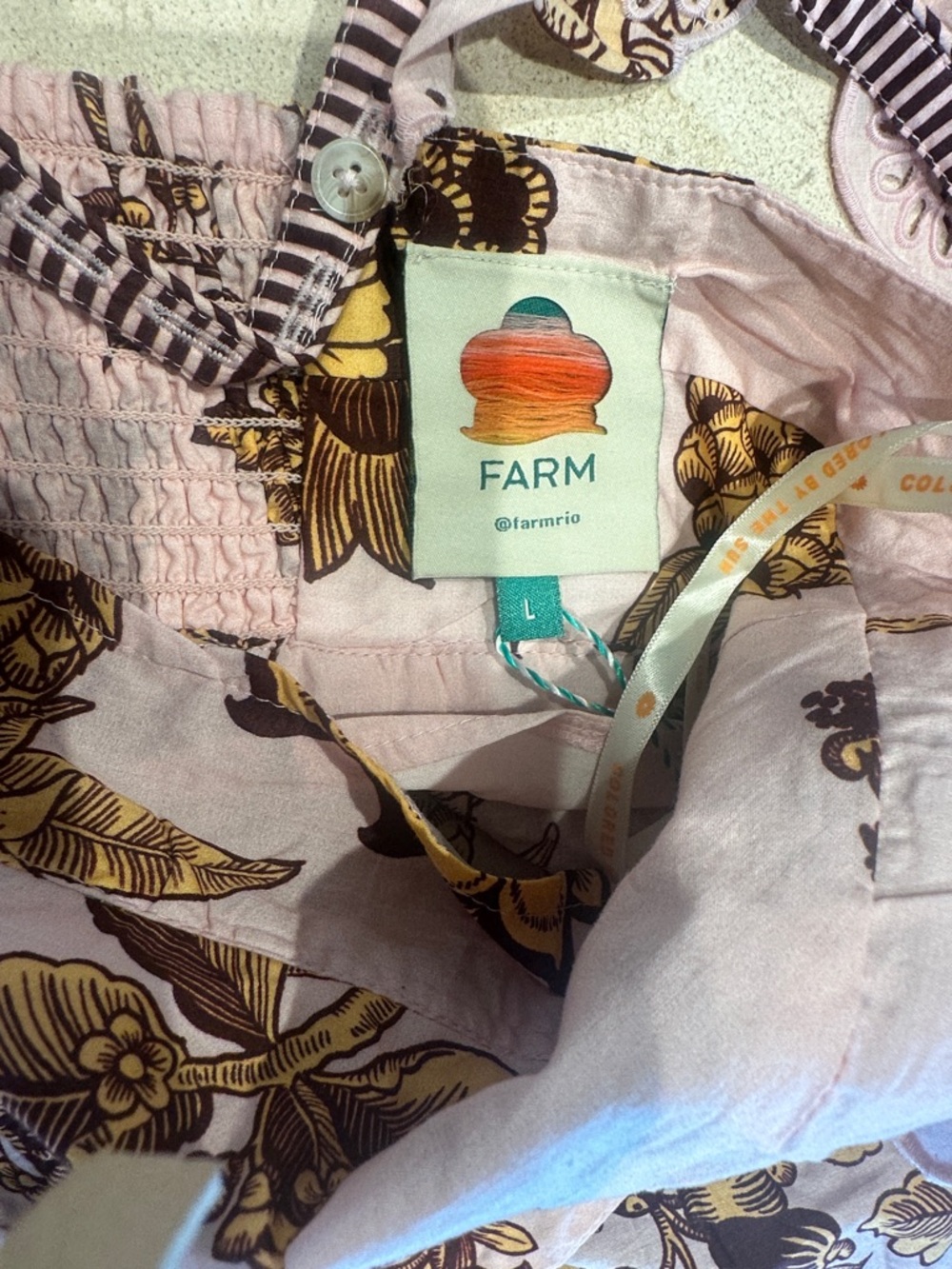 FARM Rio Pink and Gold Floral Blouse - Picture 2 of 7
